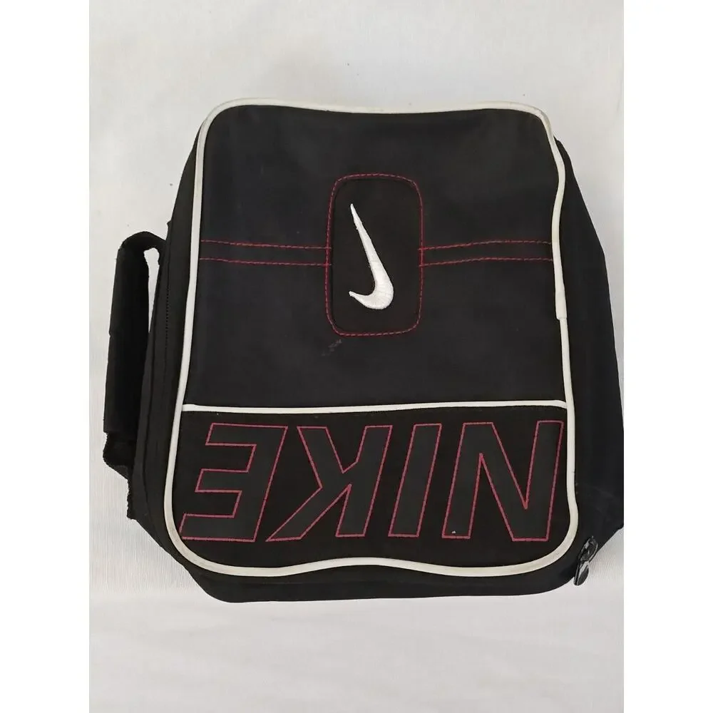 Nike Red &‎ Black Lunch Box Tote Insulated Thermal Bag Zip Up 10 X 8 Kids Adults